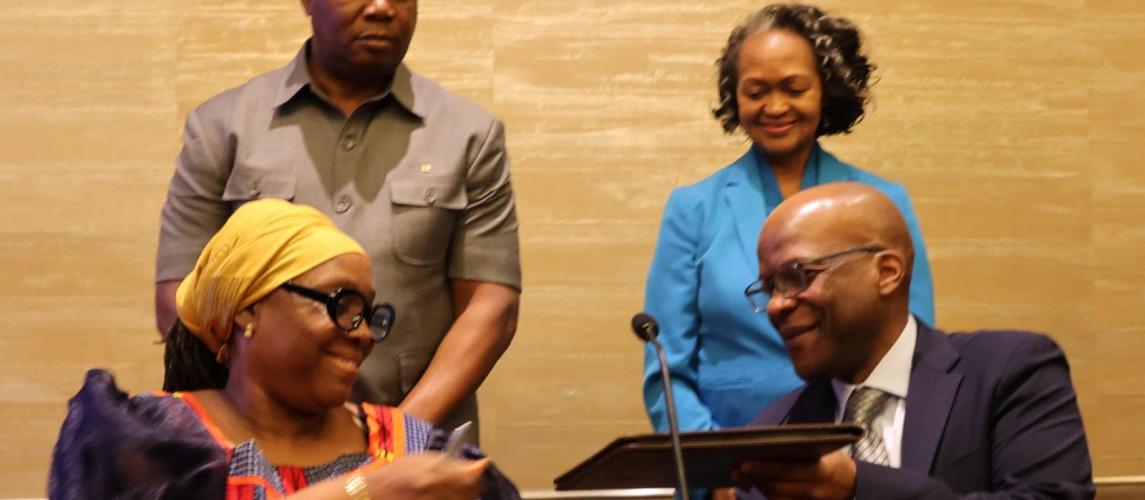 Liberia’s Minister of Foreign Affairs and Dean of the Cabinet, Mme. Sara Beysolow Nyanti, signed a Memorandum of Understanding (MOU) with the Cybastion Institute of Technology, marking the beginning of a significant partnership aimed at enhancing Liberia’s digital infrastructure. This collaboration will focus on the establishment of a new data center and the addition of an underwater cable to bolster the nation's digital connectivity. The MOU signing, which took place at the Westin New York in Times Square,