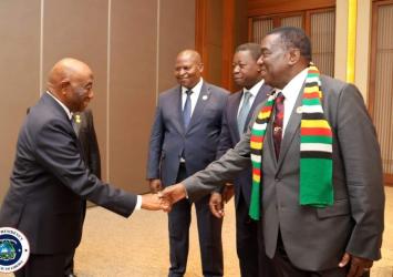 President Boakai had the honor of meeting with President Mnangagwa of Zimbabwe ahead of the Korea-Africa Business Summit in Seoul.