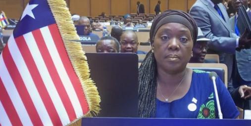 H.E. Madam Sara Beysolow Nyanti, Minister of Foreign Affairs and Dean of the Cabinet, Republic of Liberia.